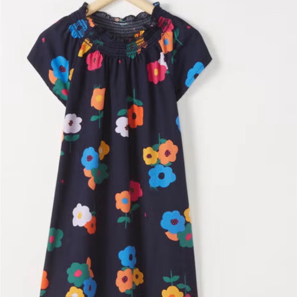 Hanna Andersson Navy Floral Kids Dress